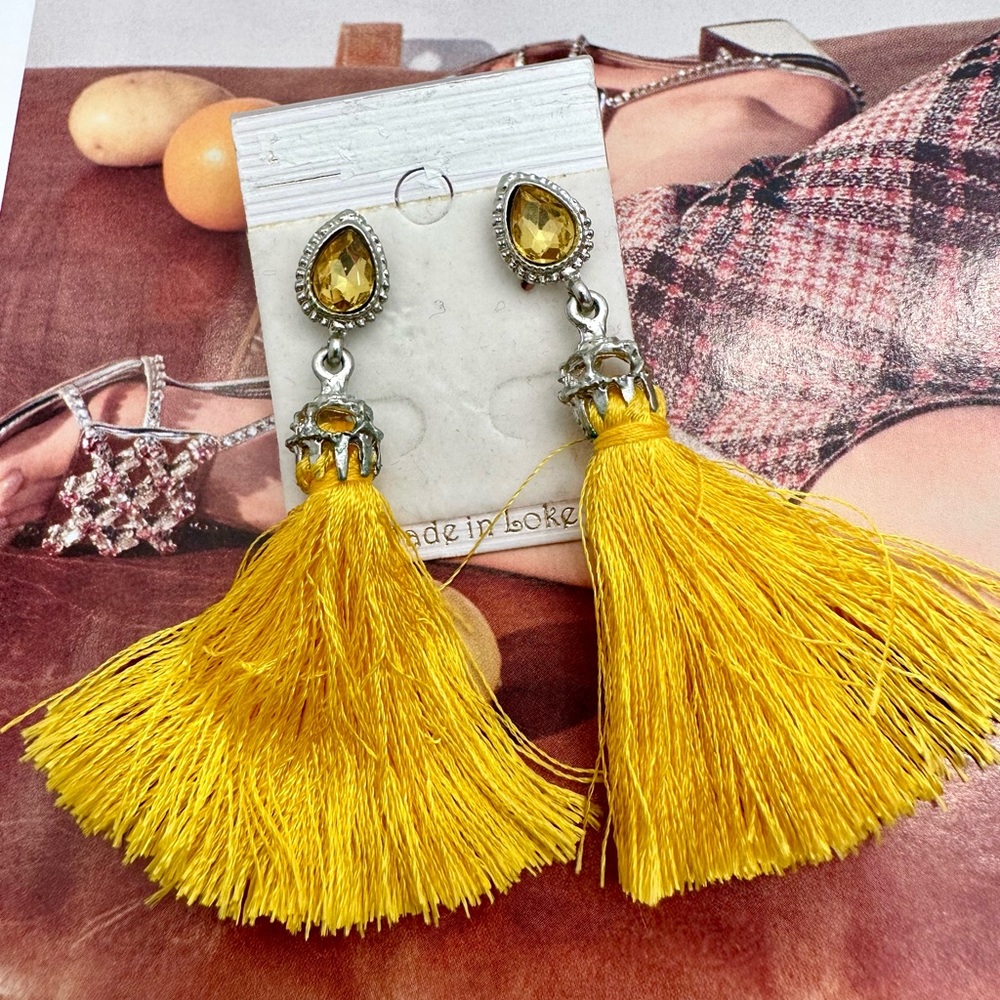 BUY OR BUNDLE FOR FREE WITH $100. Purchase. NWT Yellow Tassel Drop Earrings